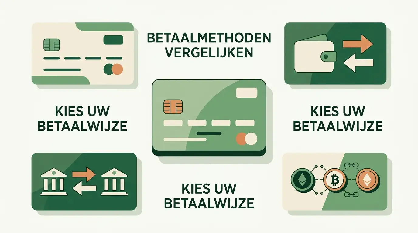 Illustratie van Nederlandse online betaalmethoden met iDEAL centraal